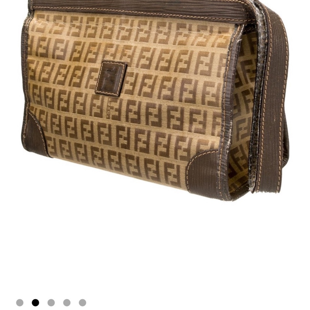 Fendi Zucchino Print Wristlet with Gold Hardware